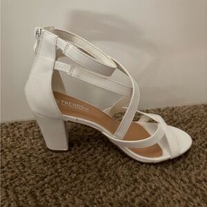 Brand new white strappy heels